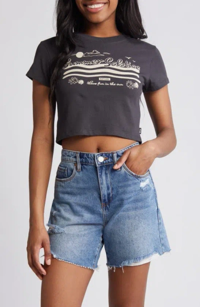 Rip Curl Solstice Crop Graphic T-shirt In Washed Black