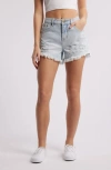 Rip Curl Sophie Ripped Denim Cutoff Shorts In Light Blue