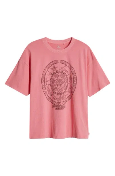 Rip Curl Souvenirs Heritage Graphic T-shirt In Mid Pink