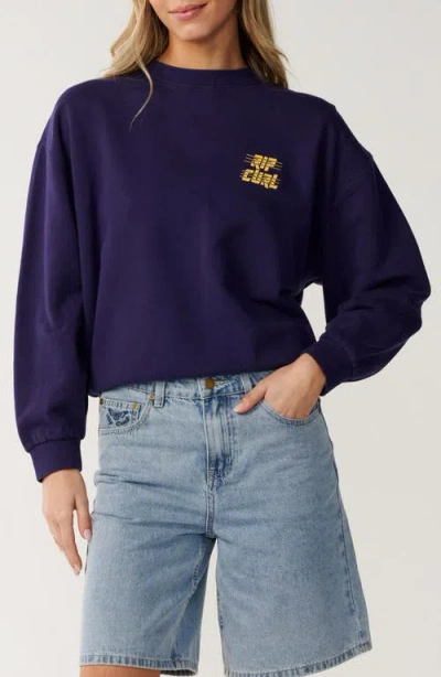 Rip Curl Sports Department Crewneck Sweatshirt In Blue