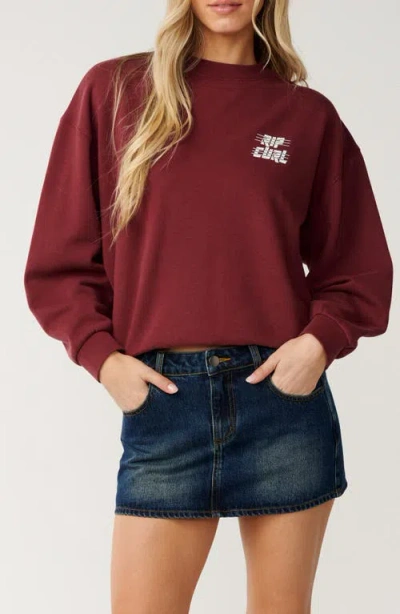 Rip Curl Sports Department Crewneck Sweatshirt In Purple