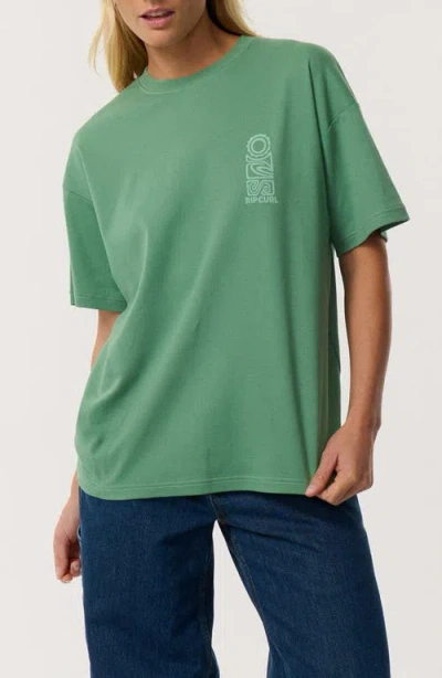 Rip Curl S-series Oversize Cotton Graphic T-shirt In Dusty Green