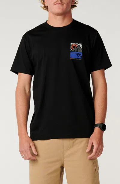 Rip Curl S-series Vaporcool Man Totem Relaxed Graphic T-shirt In Black