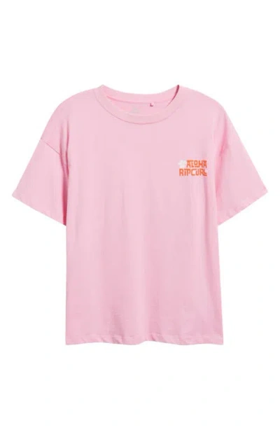 Rip Curl State Relaxed Fit Cotton Graphic T-shirt In Pink