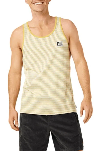 Rip Curl Stripe Cotton Tank In Yellow