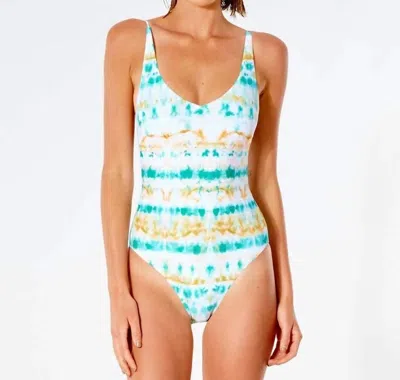Rip Curl Summer Palm Good Coverage One Piece In Aquatic Dye In Blue