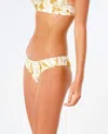 Rip Curl Summer Palm Revo Cheeky Bikini Bottom Success In Light Aqua In Yellow