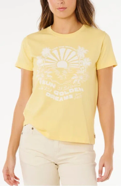 Rip Curl Sun Beams Graphic T-shirt In Yellow