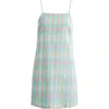 Rip Curl Sun To Sea Check Minidress In Blue/tangerine