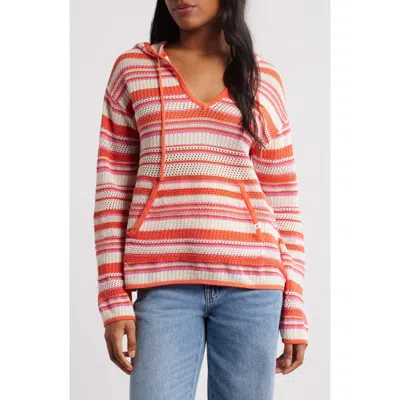 Rip Curl Sun To Sea Crochet Poncho In Mid Pink