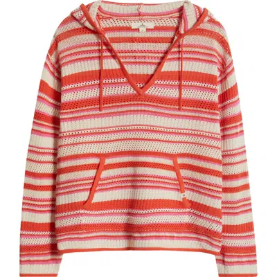 Rip Curl Sun To Sea Crochet Poncho In Mid Pink