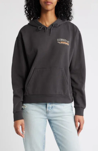 Rip Curl Sun To Sea Graphic Hoodie In Washed Black