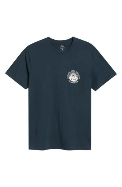 Rip Curl Sunrise Logo Cotton T-shirt In Blue