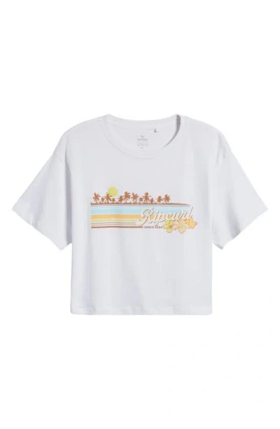 Rip Curl Sunset Crop Cotton Jersey Graphic T-shirt In White