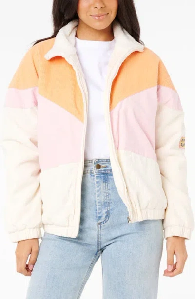 Rip Curl Sunset Luau Corduroy Jacket In Pink