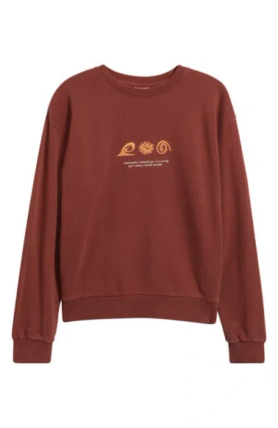 Rip Curl Sunset Surf Relaxed Cotton Graphic Sweatshirt In Brown