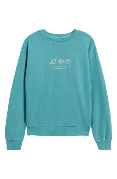Rip Curl Sunset Surf Relaxed Cotton Graphic Sweatshirt In Green