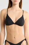 Rip Curl Surf Banded Fixed Triangle Bikini Top In Black