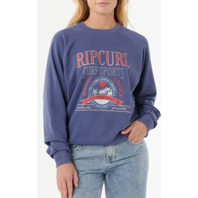Rip Curl Surf Dept. Cotton Graphic Sweatshirt In Blue