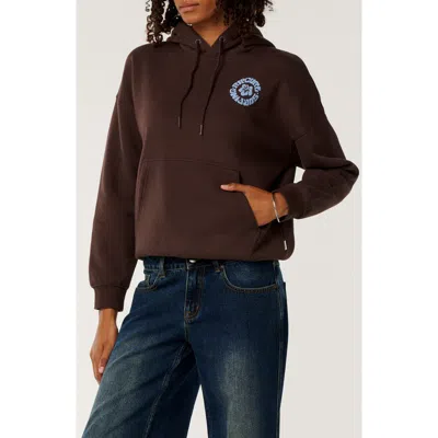 Rip Curl Surf Puff Heritage Hoodie Pullover In Brown