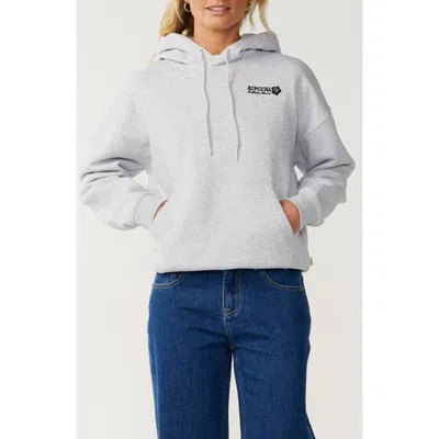 Rip Curl Surf Puff Heritage Hoodie Pullover In Gray