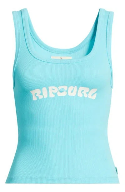 Rip Curl Surf Puff Logo Graphic Tank In Blue
