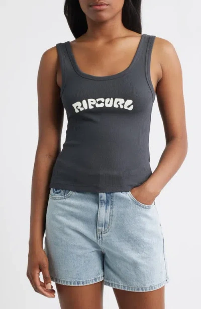 Rip Curl Surf Puff Logo Graphic Tank In Gray