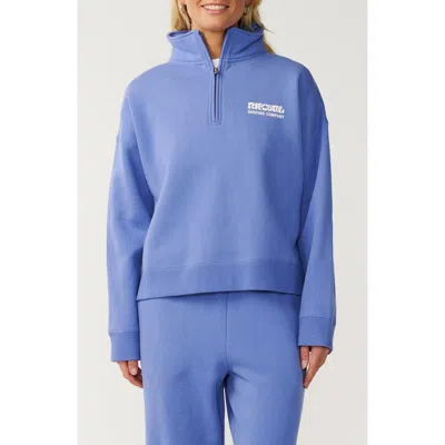 Rip Curl Surf Puff Logo Quarter Zip Sweatshirt In Blue