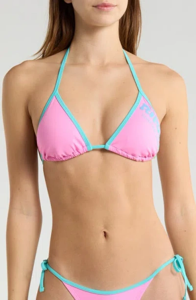 Rip Curl Surf Puff Triangle Bikini Top In Pink