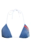 Rip Curl Surf Puff Triangle Bikini Top In Black
