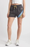 Rip Curl Surf Revival Cotton Blend Fleece Shorts In Washed Black