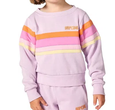 Rip Curl Kids' Surf Revival Crew Sweater In Purple In Pink