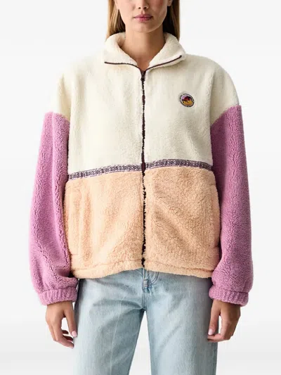 Rip Curl Surf Revival Heritage Colour-block Zip-up Jacket In Neutral