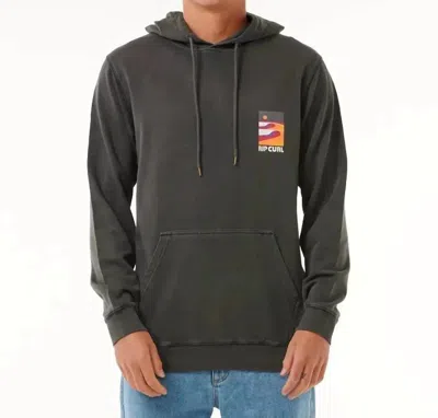 Rip Curl Surf Revival Lined Up Hoodie In Washed Black In Multi