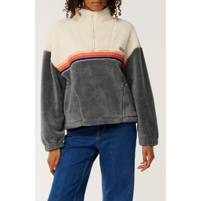 Rip Curl Surf Revival Quarter Zip Polar Fleece Pullover In Gray