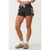 Rip Curl Surf Revival Striped Fleece Shorts In Black