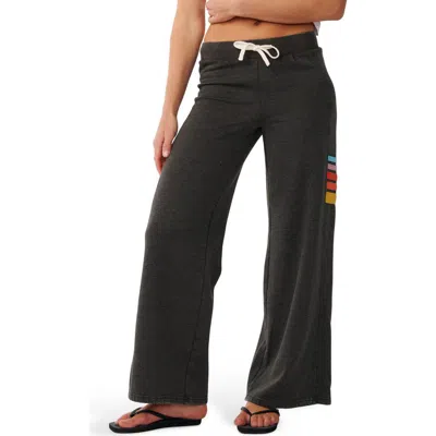 Rip Curl Surf Revival Wide Leg Fleece Pants In Black