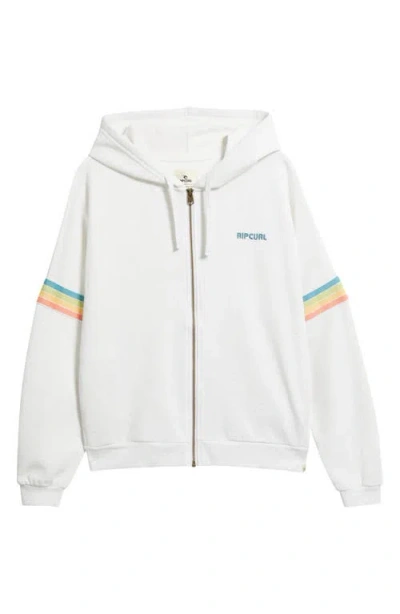 Rip Curl Surf Revival Zip Hoodie In White