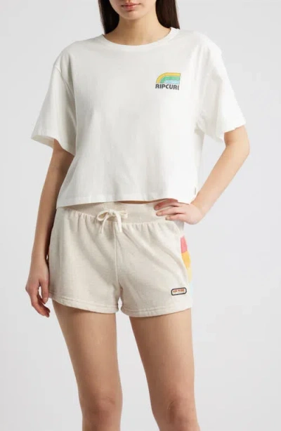 Rip Curl Surf Side Crop Graphic T-shirt In Neutral