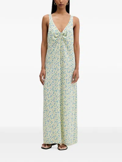 Rip Curl Surf Side Floral-print Maxi Dress In Yellow