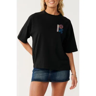 Rip Curl Surf The World Boxy Graphic T-shirt In Black