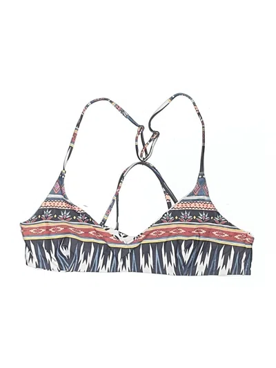 Pre-owned Rip Curl Swimsuit Top Blue Print Pattern Swimwear