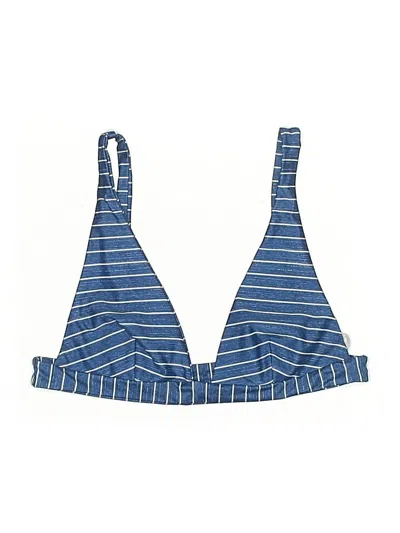 Pre-owned Rip Curl Swimsuit Top Blue Stripes Pattern Swimwear