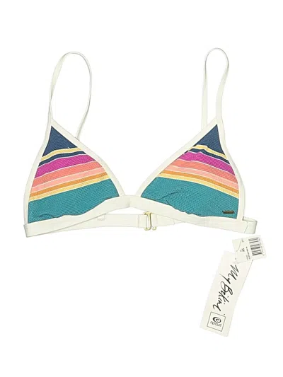 Pre-owned Rip Curl Swimsuit Top Ivory Graphic Pattern Swimwear