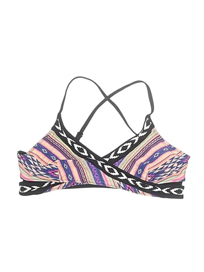 Pre-owned Rip Curl Swimsuit Top Purple Chevron/herringbone Pattern Swimwear