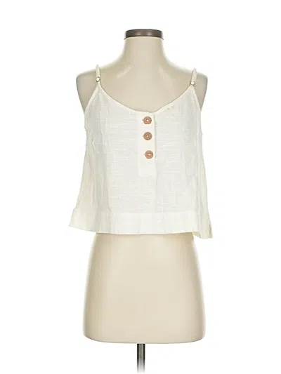 Pre-owned Rip Curl Tank Top Ivory Strapless Neckline Tops In White