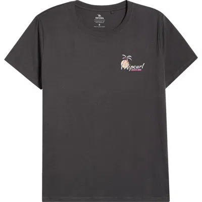 Rip Curl Tide Line Standard Graphic T-shirt In Black