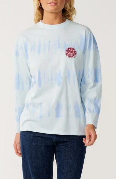 Rip Curl Tie Dyed Long Sleeve Graphic T-shirt In Blue