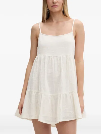 Rip Curl Tiered Spaghetti-strap Dress In White