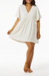 Rip Curl Tiki Floral Embroidered Babydoll Dress In Bone